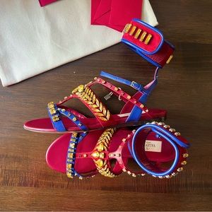 Valentino Garavani NIB rhinestone multicolor sandals